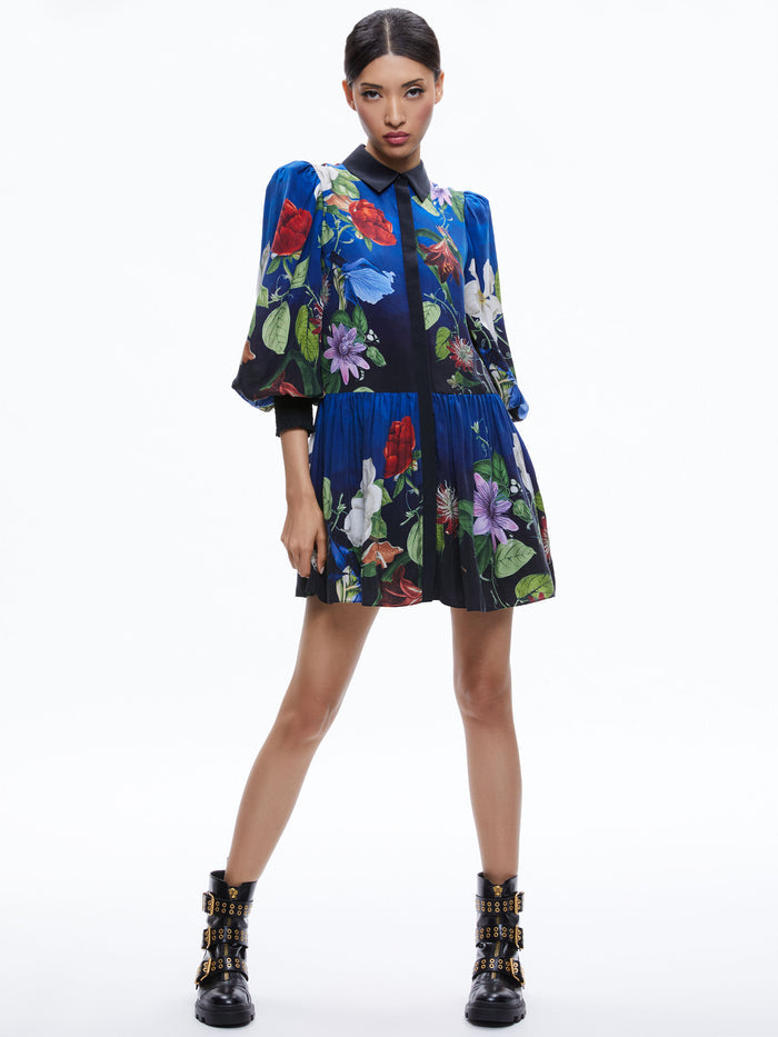 BERTHA BLOUSON SLEEVE MINI DRESS - LUNCH DATE