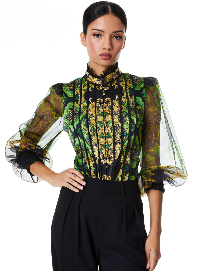 BETTINA BLOUSON SLEEVE TOP - RENDEZVOUS