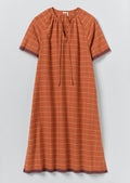 Bistrot Check Cotton Kaftan | Papaya