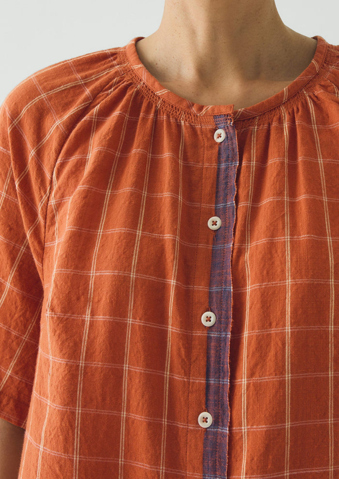 Bistrot Check Cotton Pajamas | Papaya