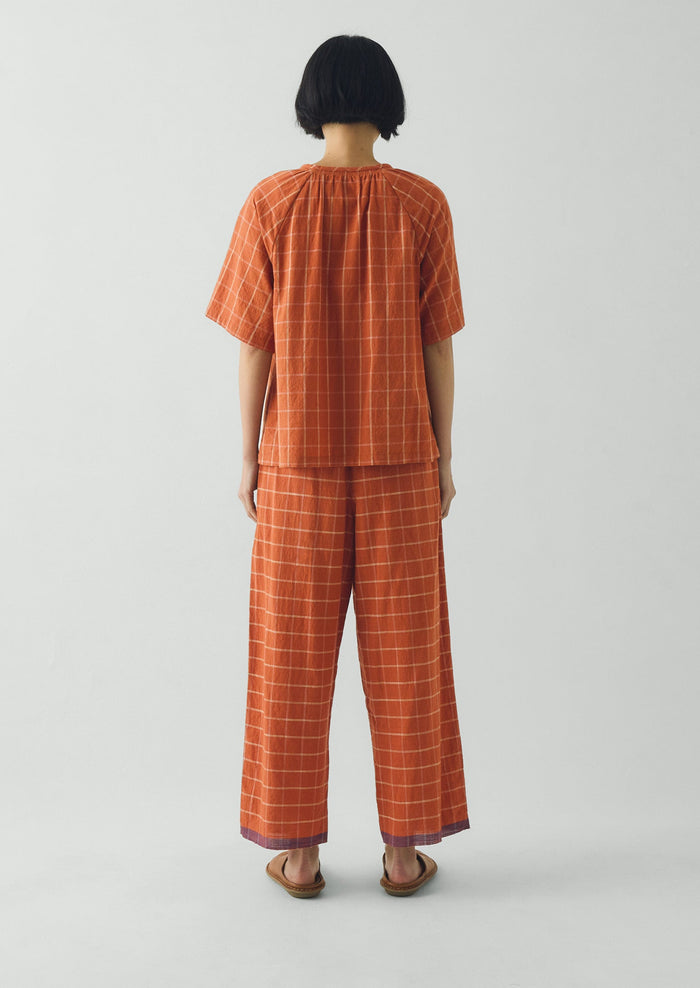Bistrot Check Cotton Pajamas | Papaya