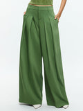 BLAIRE WIDE LEG PLEATED PANT - AVOCADO