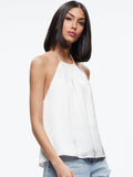 BLANTON OPEN BACK HALTER TOP - ECRU