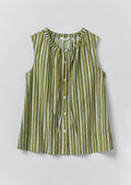 Block Print Sorbet Stripe Top | Soft Aqua