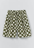 Block Print Warp Check Shorts | Olive