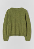 Boat Neck Wool Sweater | Apple Green
