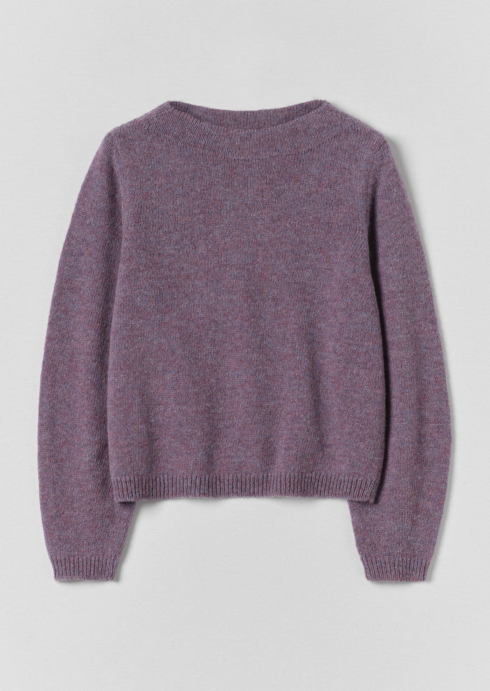 Boat Neck Wool Sweater | Wisteria