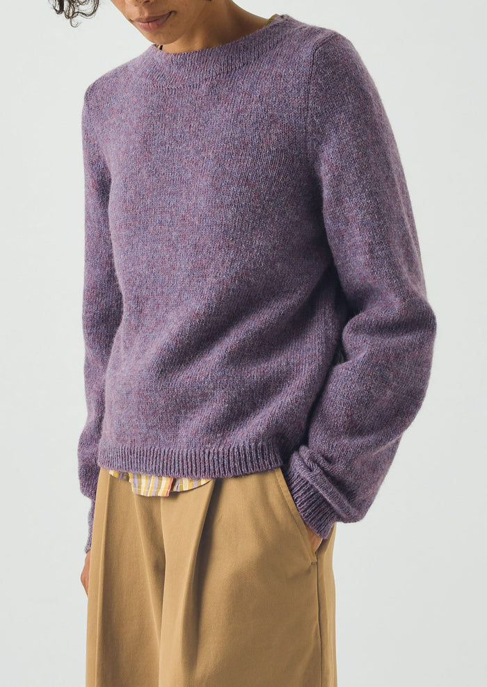 Boat Neck Wool Sweater | Wisteria