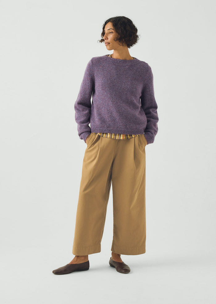 Boat Neck Wool Sweater | Wisteria