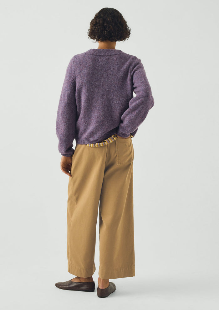 Boat Neck Wool Sweater | Wisteria