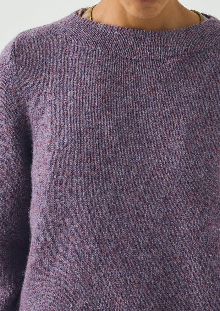 Boat Neck Wool Sweater | Wisteria