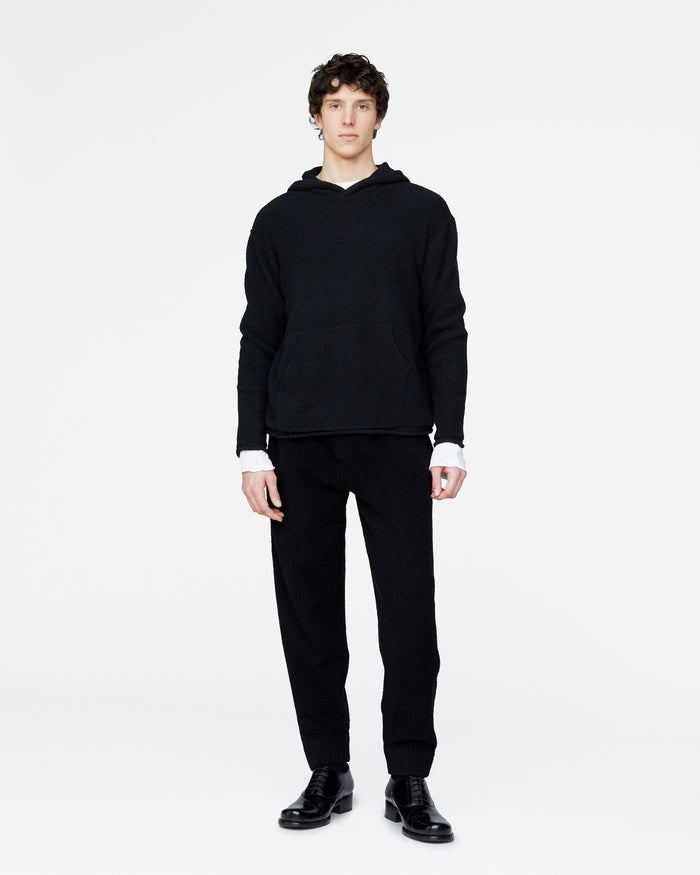 Boucle Boho Hoodie - Black
