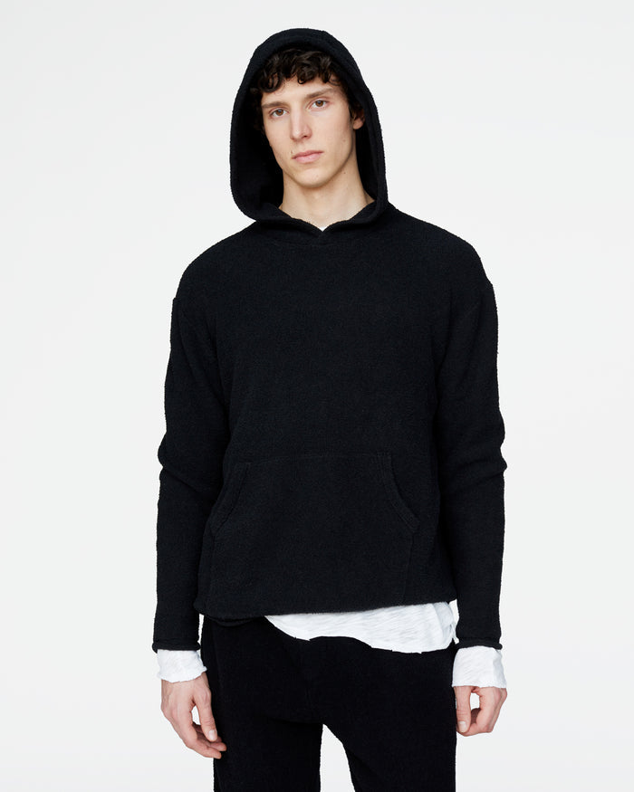 Boucle Boho Hoodie - Black