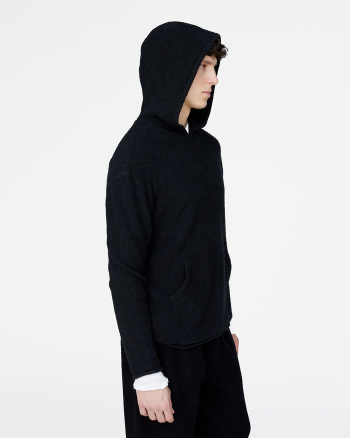 Boucle Boho Hoodie - Black