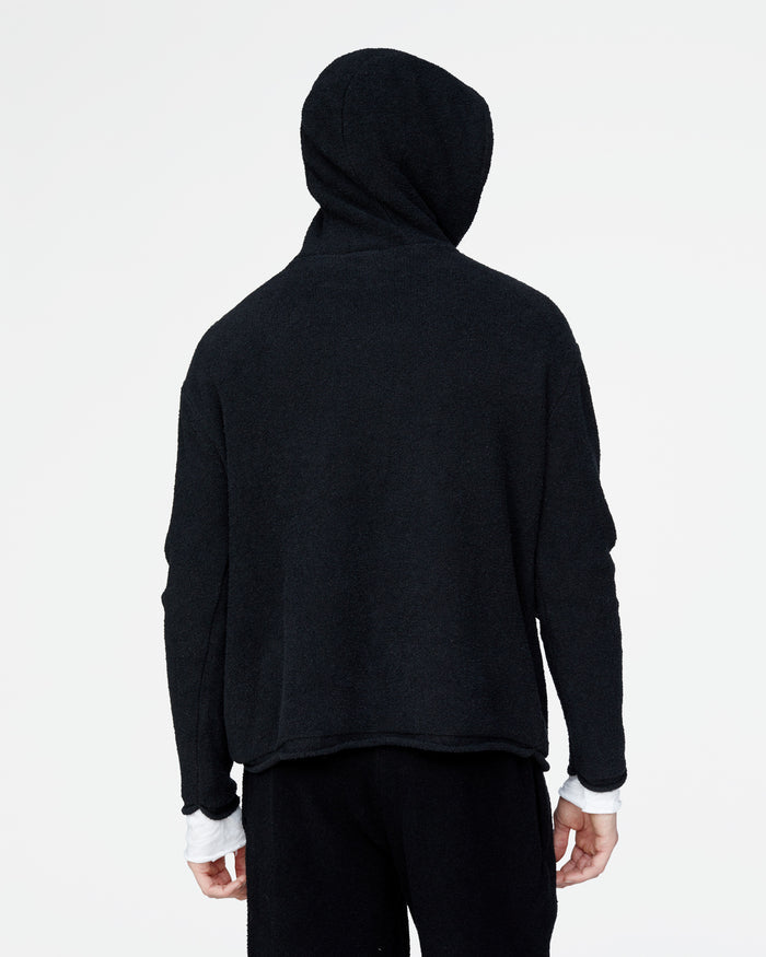 Boucle Boho Hoodie - Black