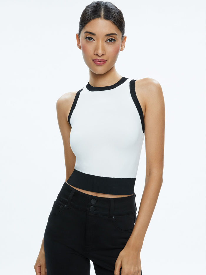 BOYD CREWNECK TANK - SOFT WHITE/BLACK