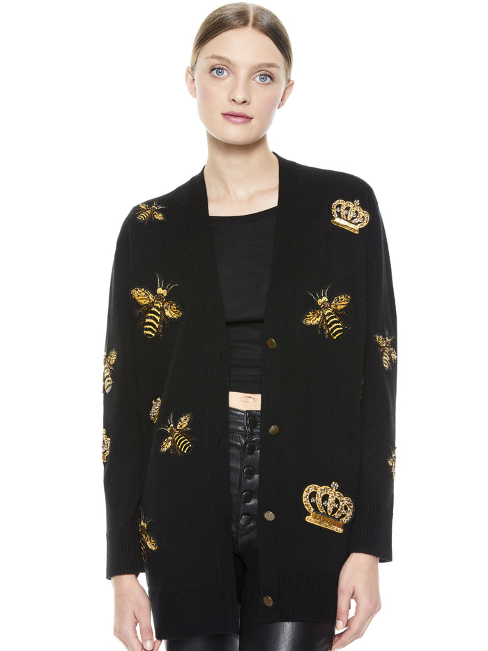BRADFORD GRANDPA CARDIGAN - BLACK/MULTI