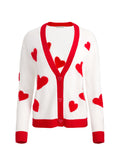 BRADLEY STACEFACE CARDIGAN - SOFT WHITE/BRIGHT RUBY
