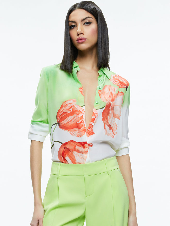 BRADY SILK BLOUSE - DREAM LIFE SHARP GREEN