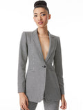 BREANN FITTED BLAZER - BLACK/WHITE