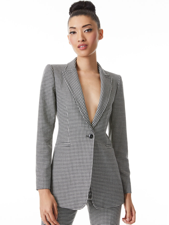 BREANN FITTED BLAZER - BLACK/WHITE