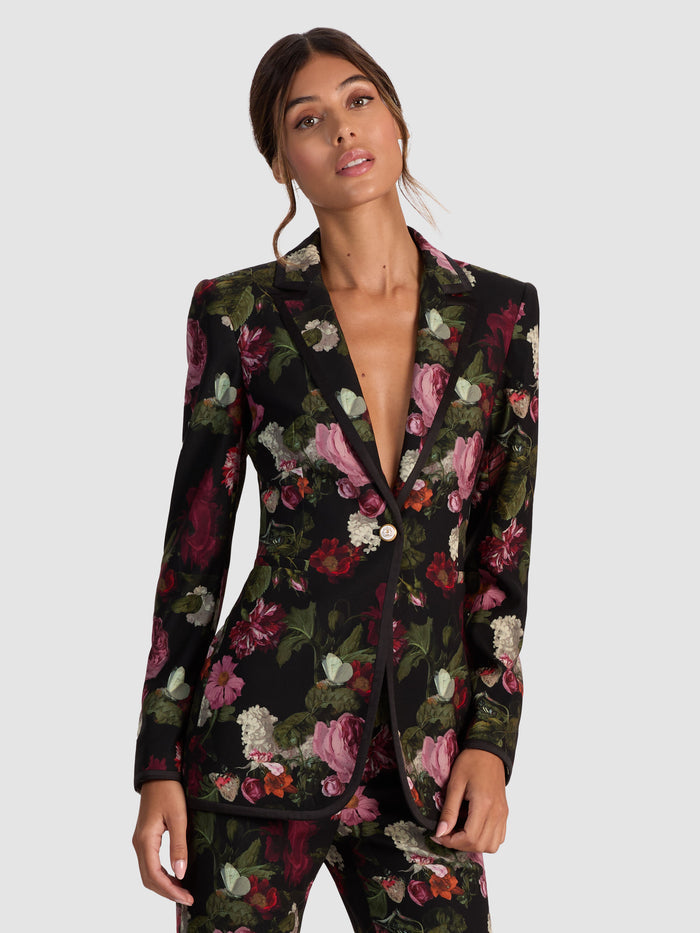BREANN PRINTED LINEN BLAZER - BE STILL