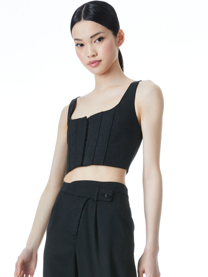 BRESLIN BONED CORSET TOP - BLACK