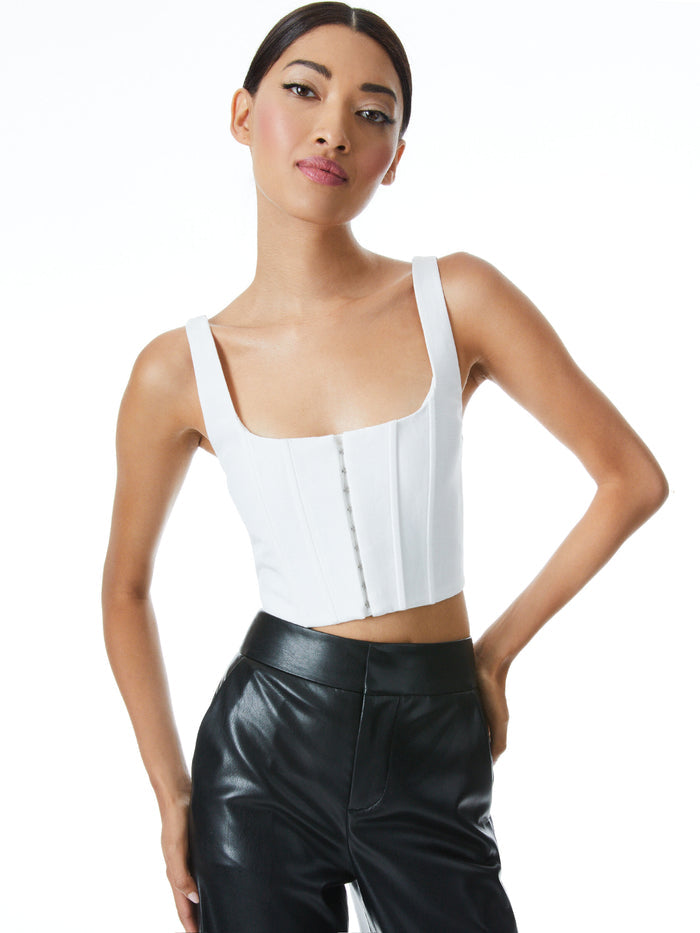 BRESLIN BONED CORSET TOP - OFF WHITE