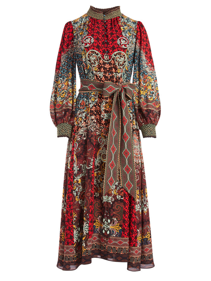 BRIELLE BUTTON DOWN KIMONO DRESS - ALWAYS FOREVER MULTI