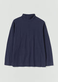 Brushed Cotton High Neck Lounge Top | Ink Blue