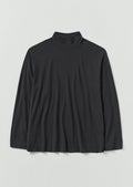 Brushed Cotton High Neck Lounge Top | Soft Charcoal