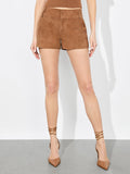CADY SUEDE SHORT - CAMEL