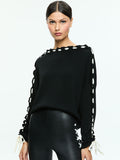 CALANDRA PULLOVER - BLACK/ECRU