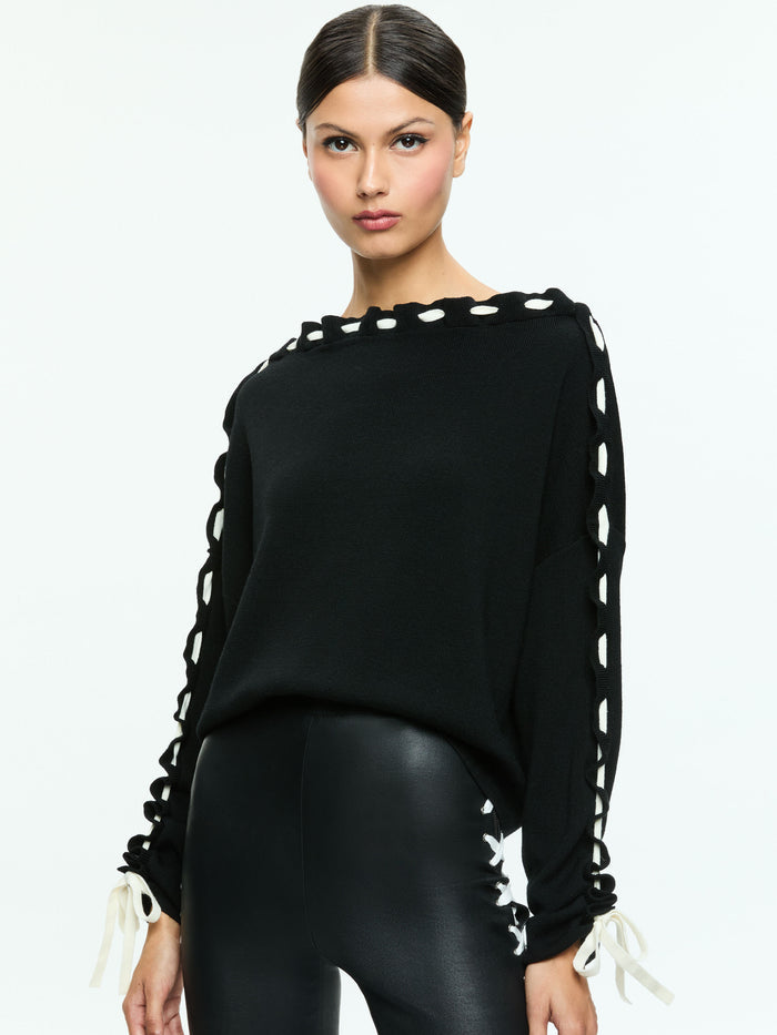 CALANDRA PULLOVER - BLACK/ECRU