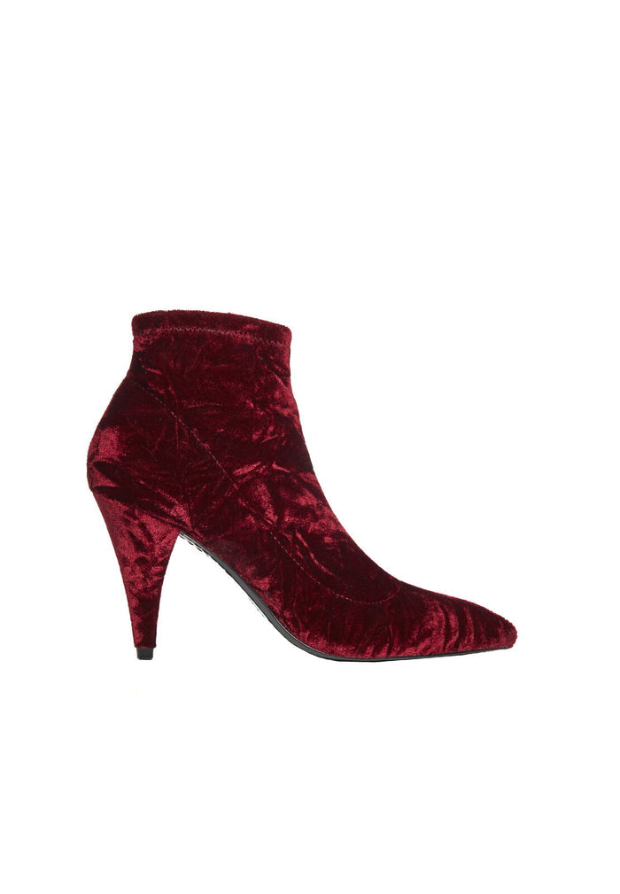 CAMRYN CRUSHED STRETCH VELVET - BORDEAUX