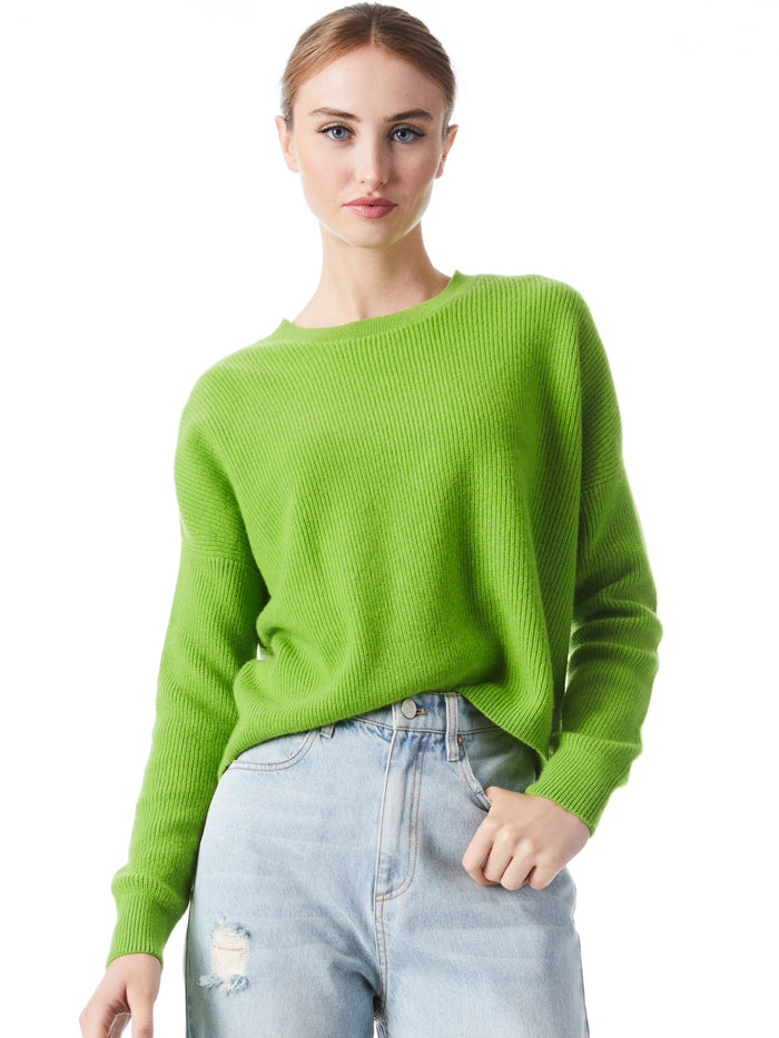 CAPRICE CREWNECK DROP SHOULDER PULLOVER - GRASS