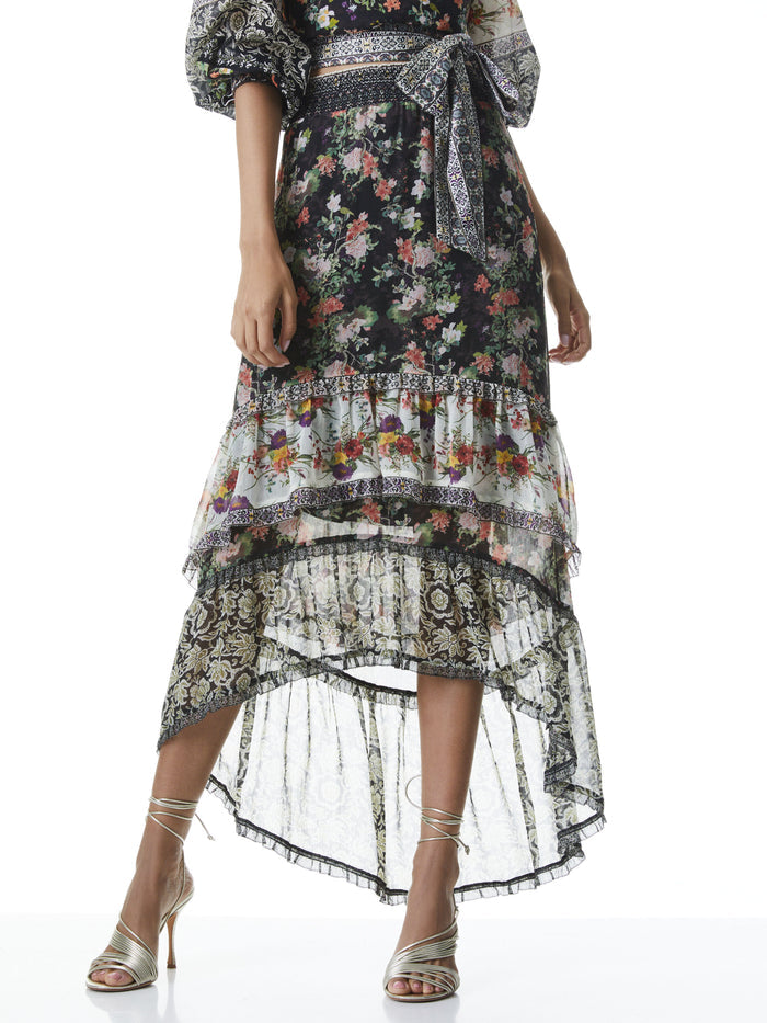 CARALIE HIGH LOW SKIRT - DREAM CASTLE MULTI