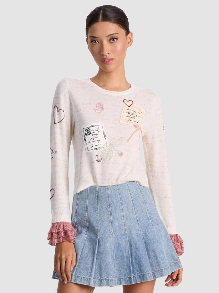 CAROLANN PULLOVER - ECRU MULTI