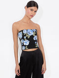 CECE EMBELLISHED TOP - BLACK MULTI