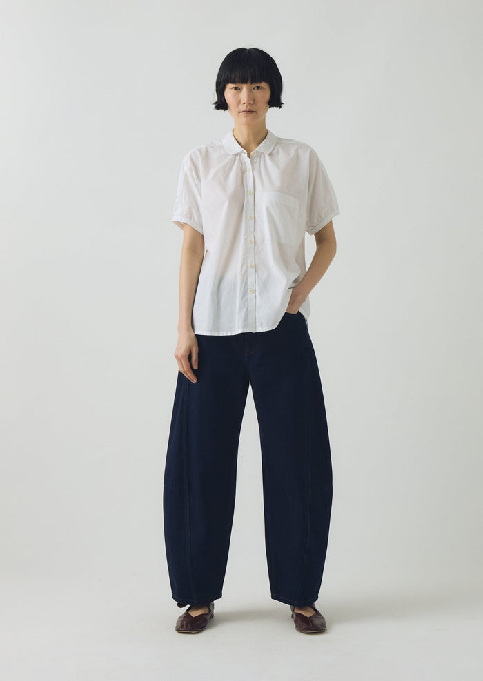 Cecily Gathered Cotton Shirt | White