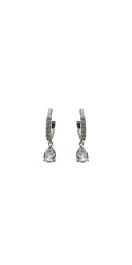 Channel Set Teardrop Hoop Earrings - Camille La Vie