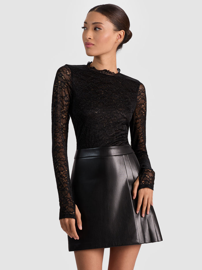 CHARA LACE MINI DRESS - BLACK