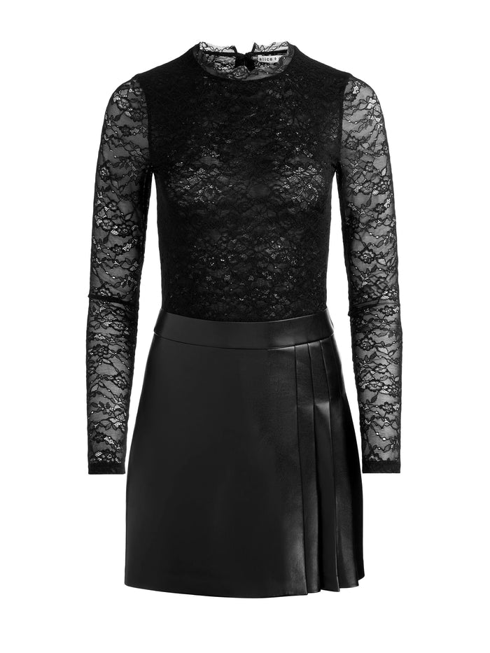 CHARA LACE MINI DRESS - BLACK