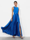 CHARA PLEATED MAXI DRESS - TRUE BLUE