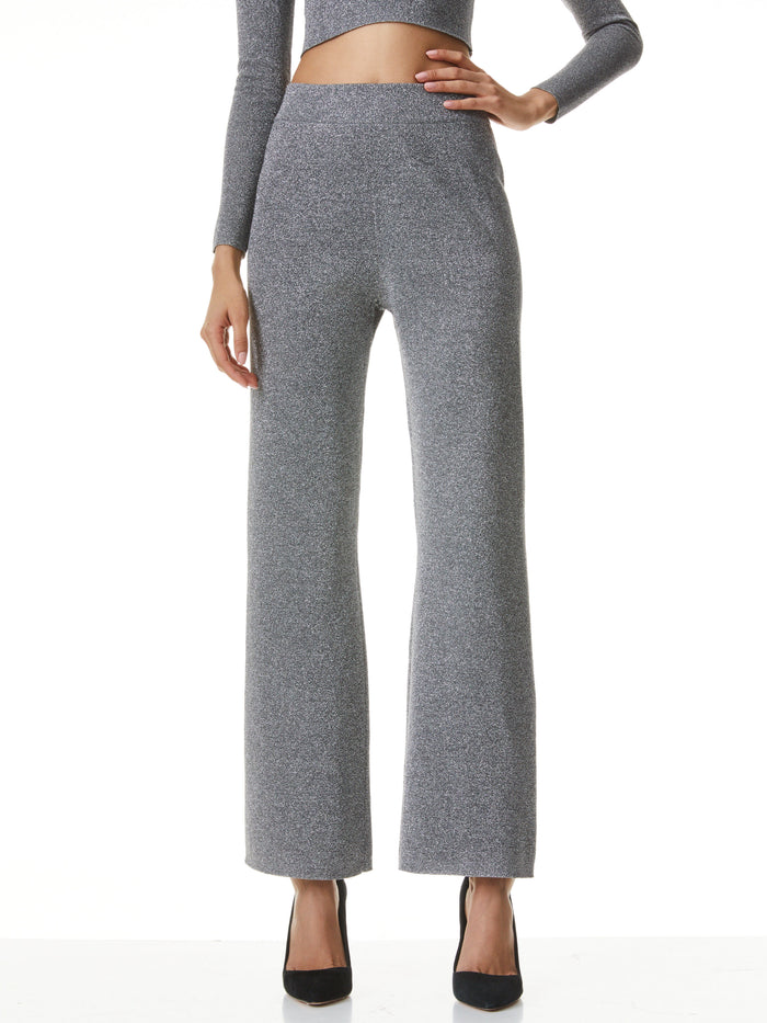 CHARLIZE WIDLEG MTLC SWTR PAN - SILVER METALLIC