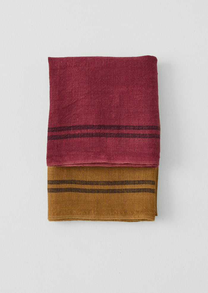 Charvet Linen Tea Towel | Russet Red