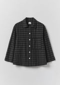 Check Cotton Wool Shirt | Dark Charcoal/Black