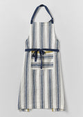 Chef Stripe Linen Apron | Ecru/Multi Blue