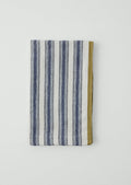 Chef Stripe Linen Tablecloth | Ecru/Multi Blue