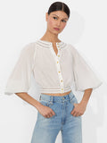 CHERELLE BUTTON DOWN BLOUSE - OFF WHITE